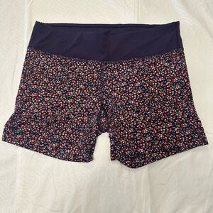 Black and Red Athletic Shorts with Elastic Waistband